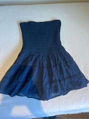 Hollister trapless Smocked Navy Blue Sundress